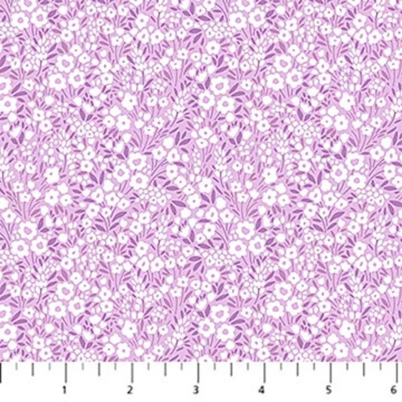 Figo Pocket Posies Floral Vista Lilac Cotton Fabric by the Yard